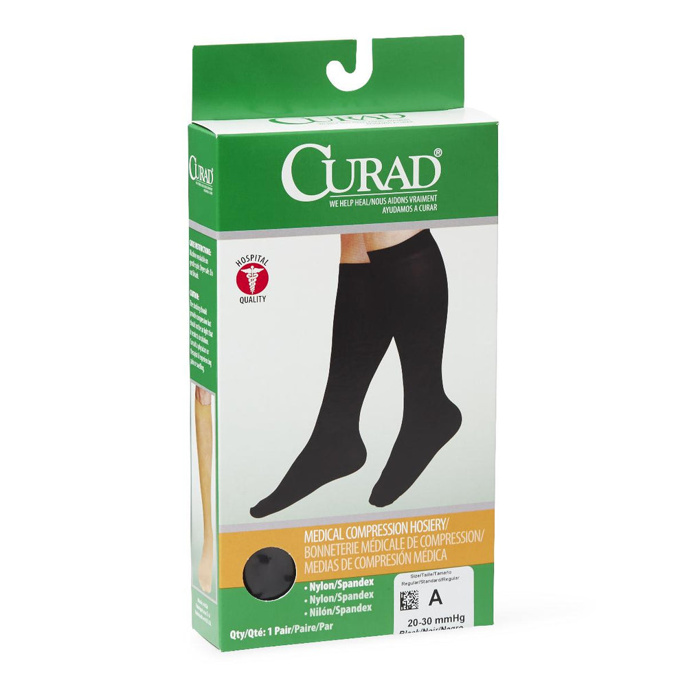 CURAD Knee-High Compression Hosiery,Black,A 1 (EA)