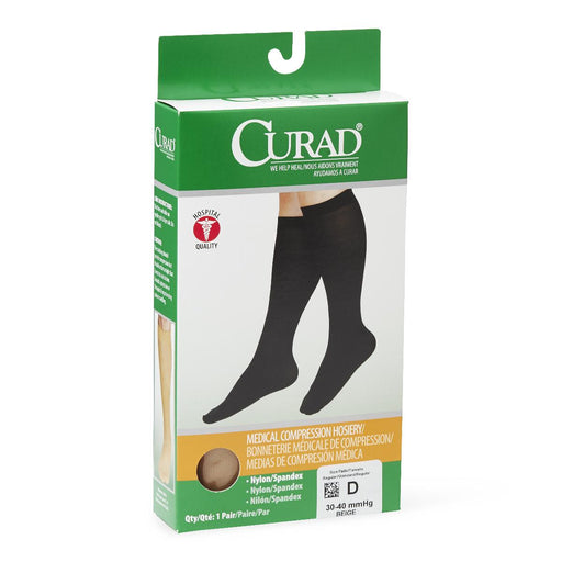 CURAD Knee-High Compression Hosiery,Beige,D 1 (EA)