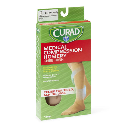 CURAD Knee-High Compression Hosiery,Beige,E 1 (EA)