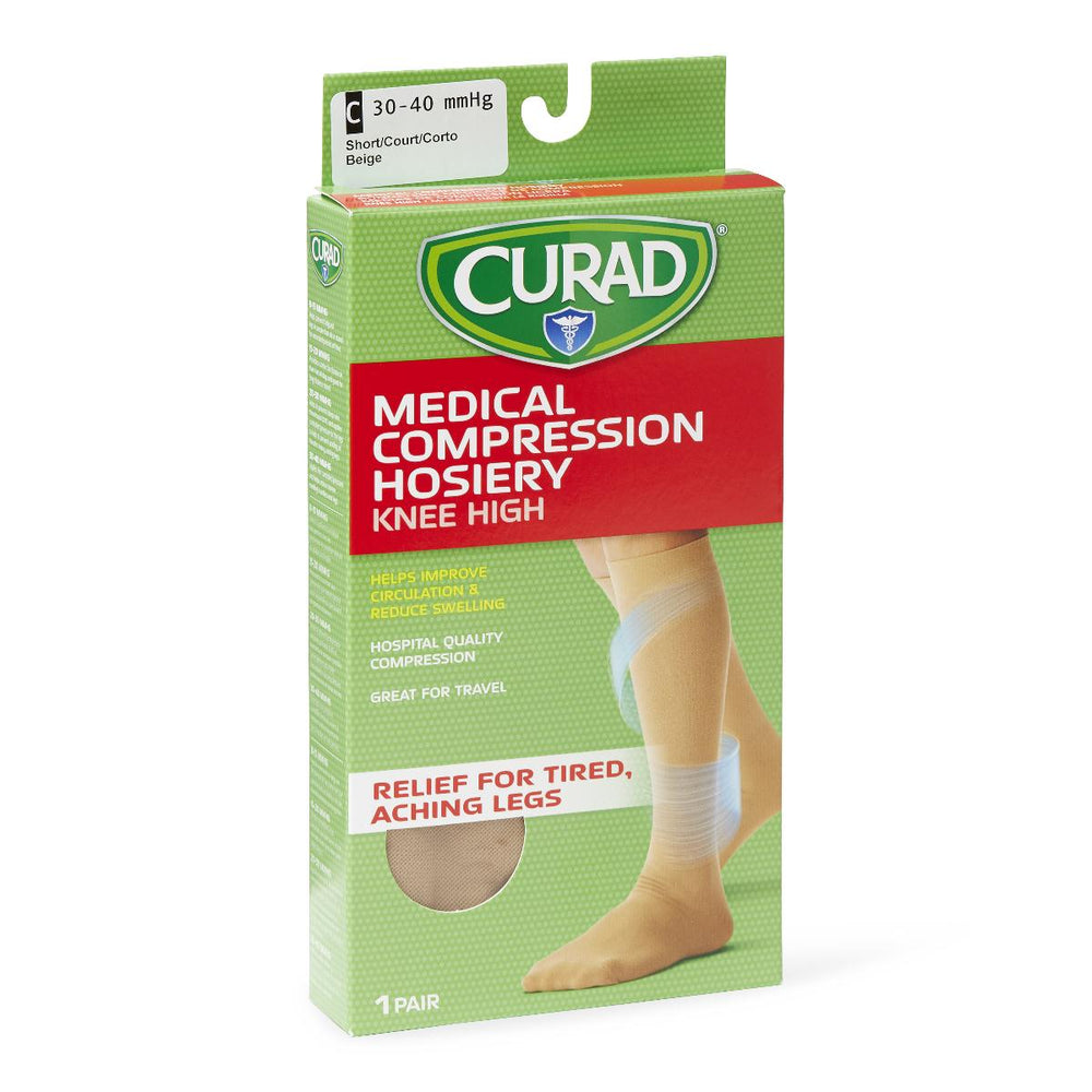 CURAD Knee-High Compression Hosiery,Beige,E 1 (EA)