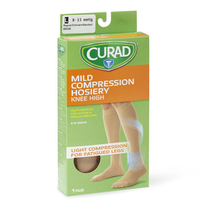 CURAD Knee-High Compression Hosiery,Beige,Large 1 (EA)