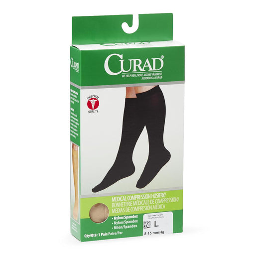 CURAD Knee-High Compression Hosiery,Beige,Large 1 (EA)
