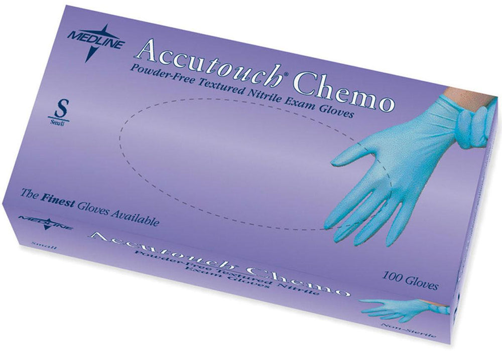 Accutouch Chemo Nitrile Exam Gloves,Blue,Small 100 (BX)