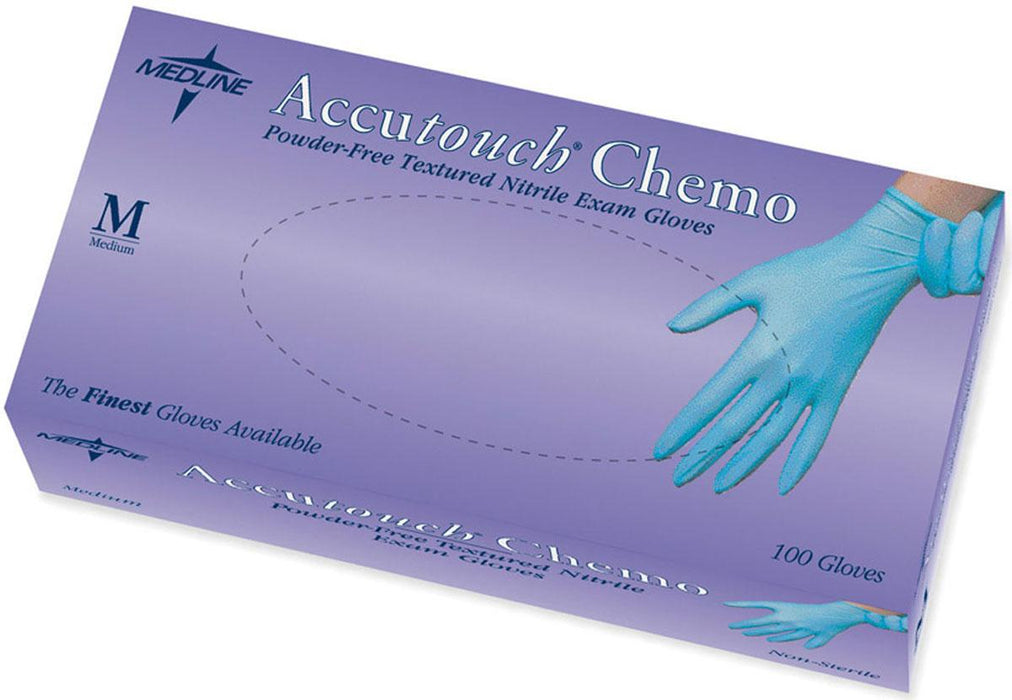 Accutouch Chemo Nitrile Exam Gloves,Blue,Medium 100 (BX)