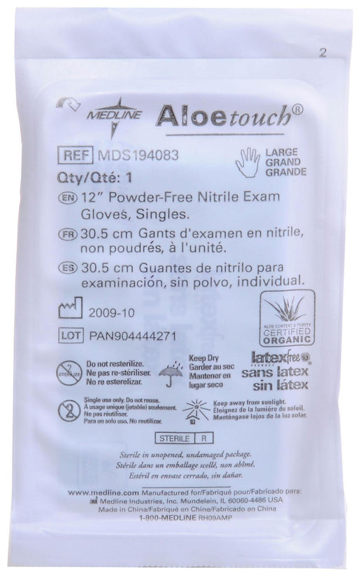 Aloetouch Sterile 12" Powder-Free Nitrile Exam Gloves,Green,Large 200 (CS)