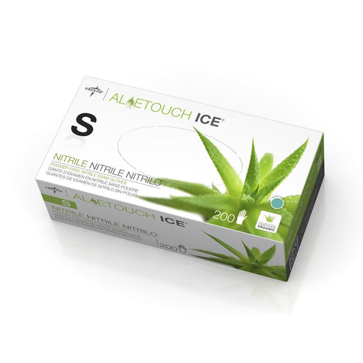 Aloetouch Ice Powder-Free Nitrile Exam Gloves,Green,Small 200 (BX)
