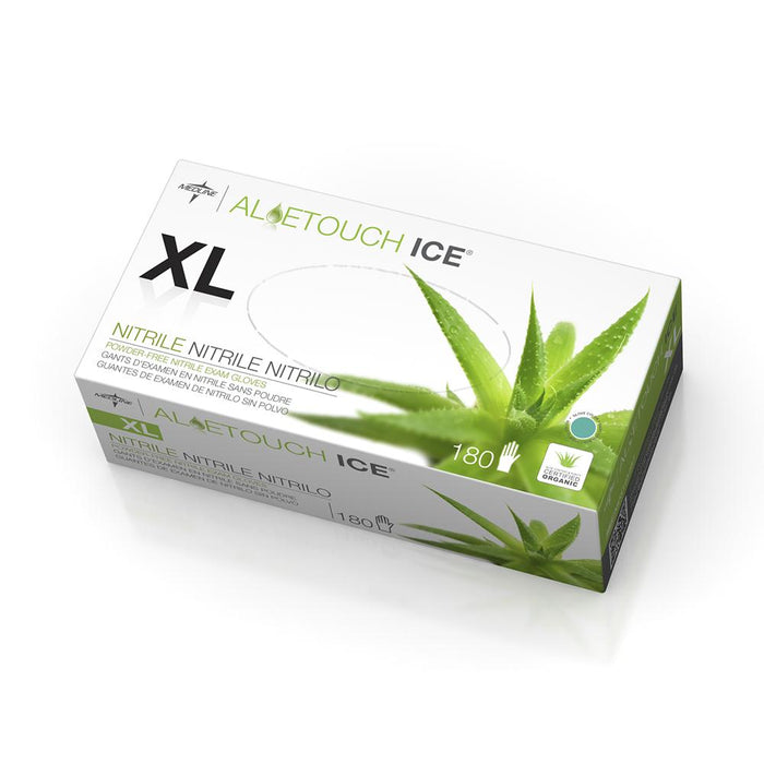 Aloetouch Ice Powder-Free Nitrile Exam Gloves,Green,X-Large 180 (BX)