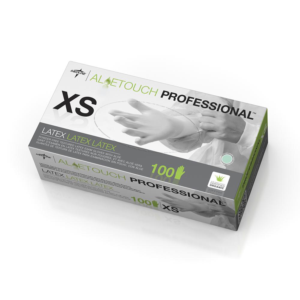 Aloetouch Powder-Free Latex Exam Gloves,Green,X-Small 1000 (CS)