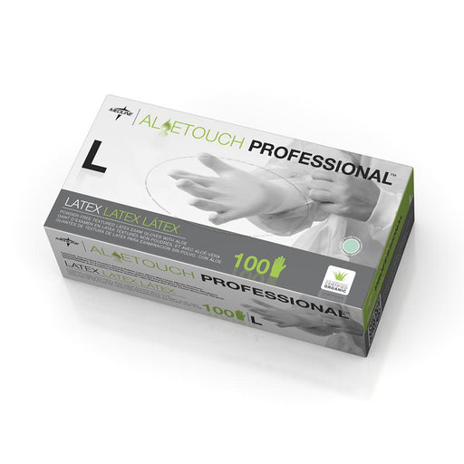 Aloetouch Powder-Free Latex Exam Gloves,Green,Large 100 (BX)