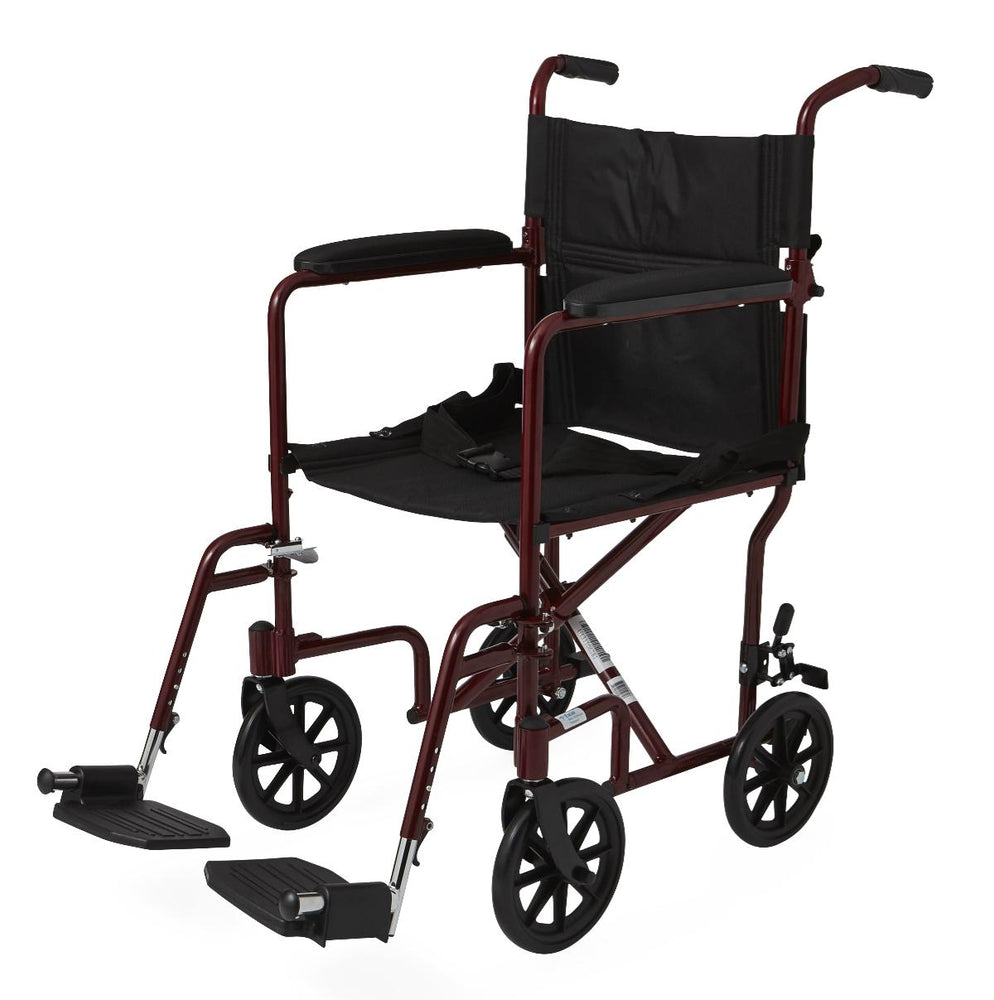 Aluminum Transport Chair with 8" Wheels,Red,8.000 IN 1 (CS)