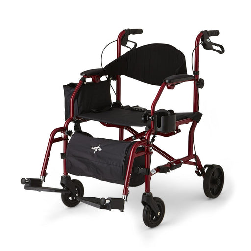 Combination Rollator/Transport Chair,Red,8.000 IN 1 (EA)