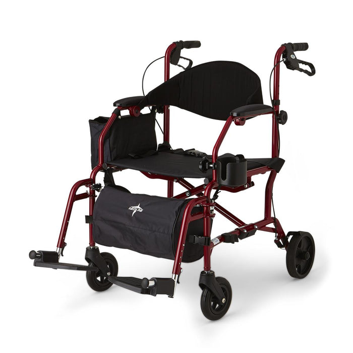 Combination Rollator/Transport Chair,Red,8.000 IN 1 (EA)