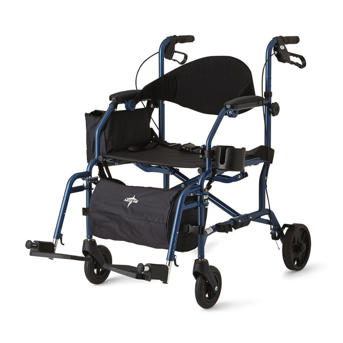 Combination Rollator/Transport Chair,Blue,8.000 IN 1 (EA)