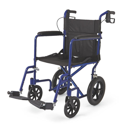 Aluminum Transport Chair with 12" Wheels,Blue,12.000 IN 1 (CS)