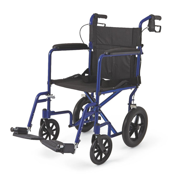 Aluminum Transport Chair with 12" Wheels,Blue,12.000 IN 1 (CS)