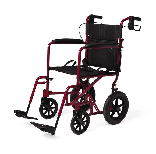 Aluminum Transport Chair with 12" Wheels,Red,12.000 IN 1 (CS)