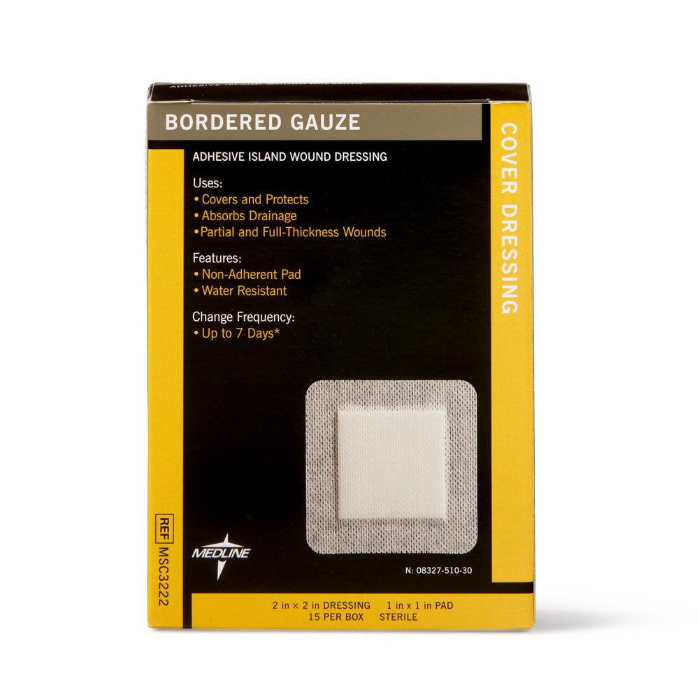 Bordered Gauze Adhesive Island Wound Dressing,1" x 1" 150 (CS)