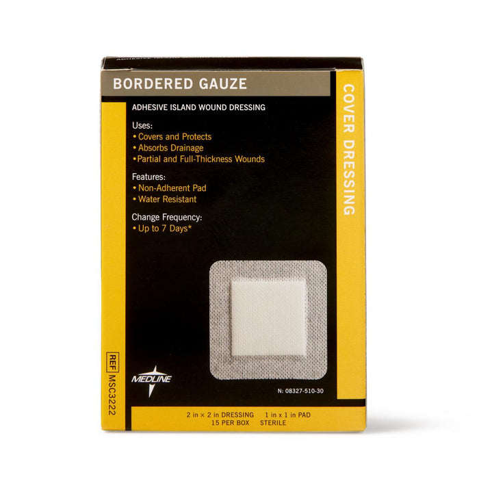 Bordered Gauze Adhesive Island Wound Dressing,1" x 1" 150 (CS)