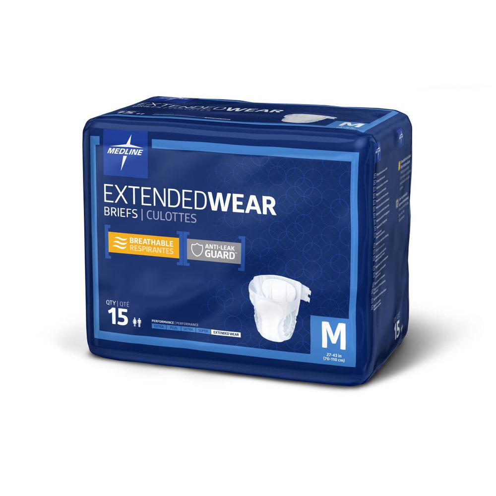 Extended Wear High-Capacity Adult Incontinence Briefs,27"- 43" 15 (BG)