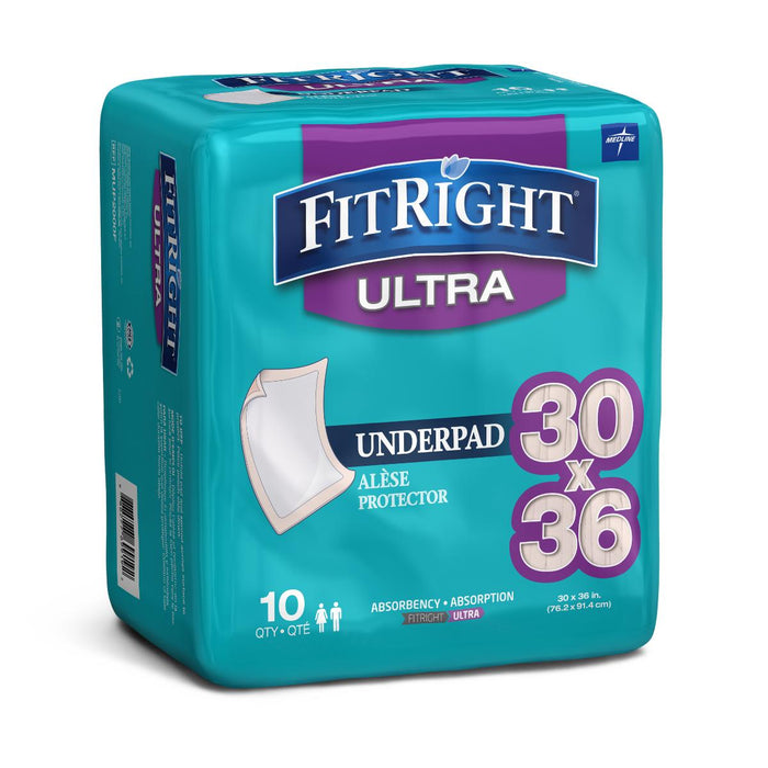 FitRight Underpads,Peach,30" X 36" 100 (CS)