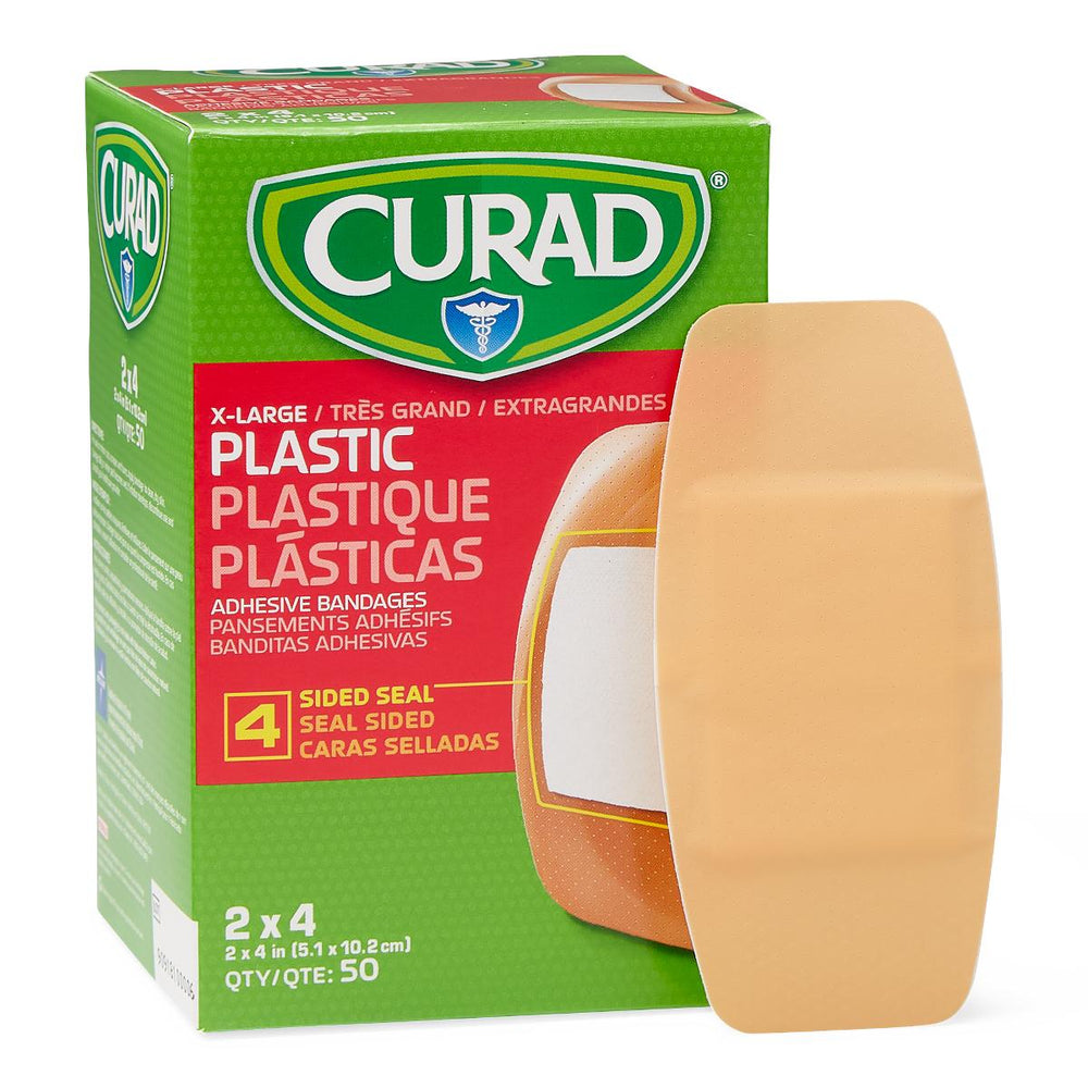 CURAD Plastic Adhesive Bandages,Natural,No 50 (BX)
