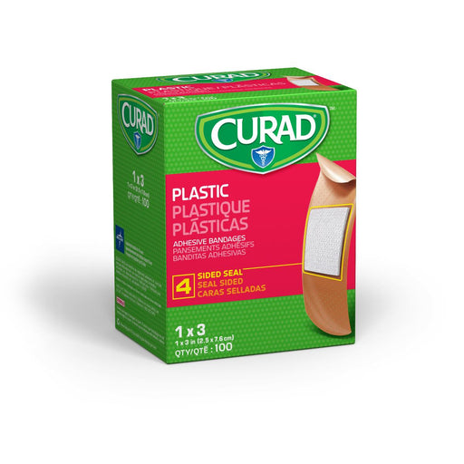 CURAD Plastic Adhesive Bandages,Natural,No 100 (BX)