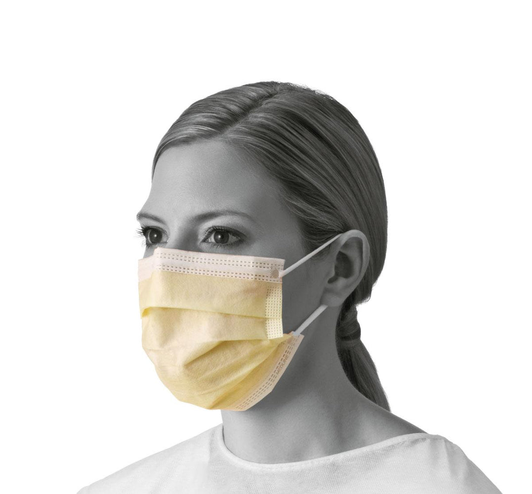 Isolation Face Masks with Ear Loops,Yellow 300 (CS)