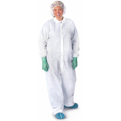 Heavyweight Spunbonded Polypropylene Coveralls,White,X-Large 25 (CS)