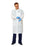 Disposable Knit-Cuff Multilayer Lab Coats with Traditional Collar,White,Medium 30 (CS)