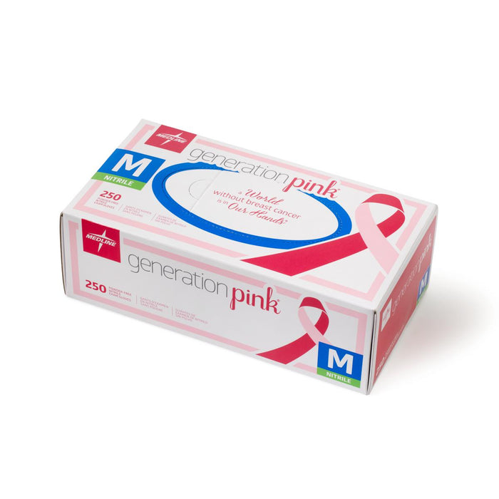 Generation Pink Powder-Free Nitrile Exam Gloves,Pink,Medium 2500 (CS)