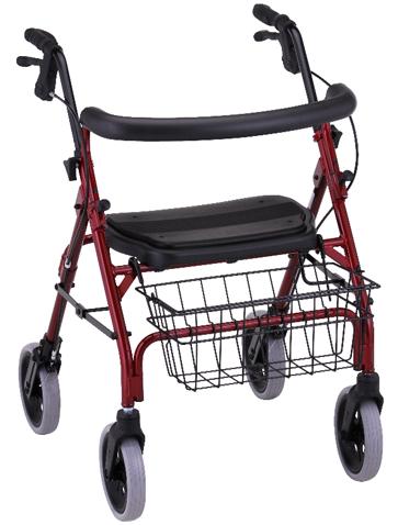 nova-cruiser-deluxe-4-wheel-rolling-walker-8-in-wheel-31-25-36-25-in-handle-red-300-lbs-aluminum-frame