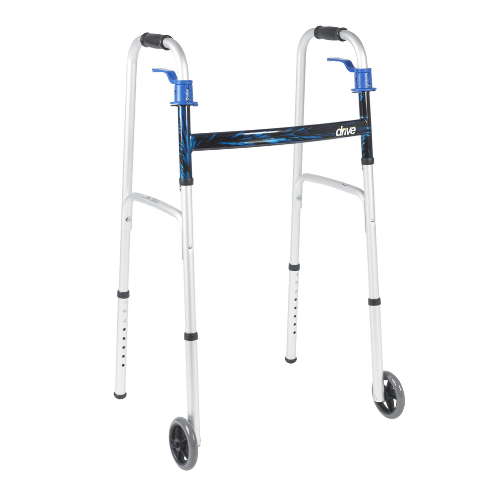 drive-trade-deluxe-trigger-release-folding-walker-with-5-inch-wheels