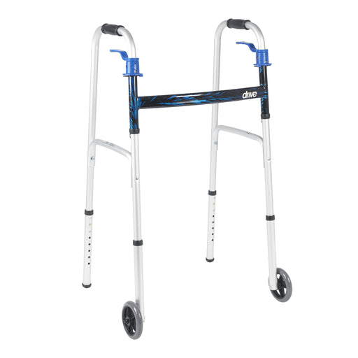 drive-trade-deluxe-trigger-release-folding-walker-with-5-inch-wheels