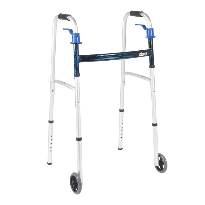 drive-trade-deluxe-trigger-release-folding-walker-with-5-inch-wheels