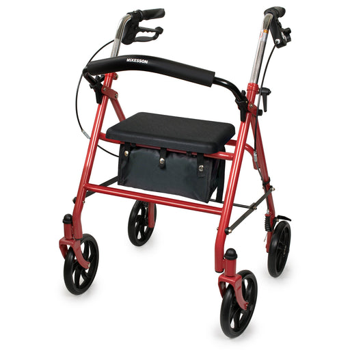 mckesson-4-wheel-rollator-red
