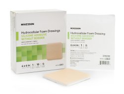 mckesson-square-sterile-adhesive-silicone-foam-dressing-4-x-4-inch-tan