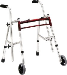 drive-trade-glider-dual-release-folding-walker-22-33-in-flame-red-175-lbs-capacity-aluminum