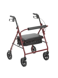 mckesson-4-wheel-bariatric-rollator-8-in-wheel-37-39-in-handle-red-400-lbs-steel-frame