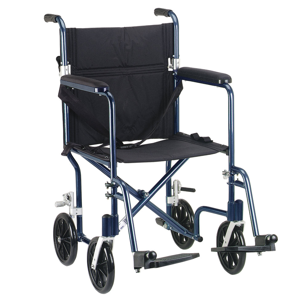 drive-trade-deluxe-fly-weight-lightweight-transport-chair-black-with-blue-finish