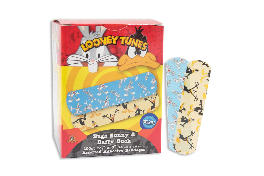 stat-strip-reg-rectangular-looney-tunes-bugs-and-daffy-kid-design-adhesive-strip-frac34-x-3-inch