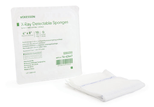 mckesson-rectangular-sterile-16-ply-100-cotton-x-ray-detectable-gauze-sponge-4-x-8-inch-10-pack